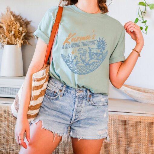 Karma is a Cat Karma Shirt Cute Beach Tee Karma Cat Shirt Me and Karma