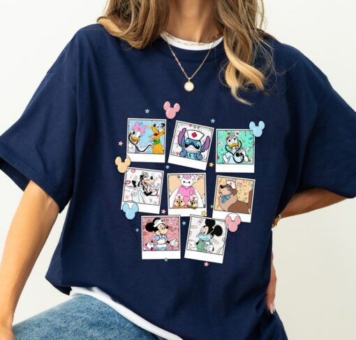 Disney Nurse Characters Photos Balloon Shirt, Disney Nurse Day Shirt