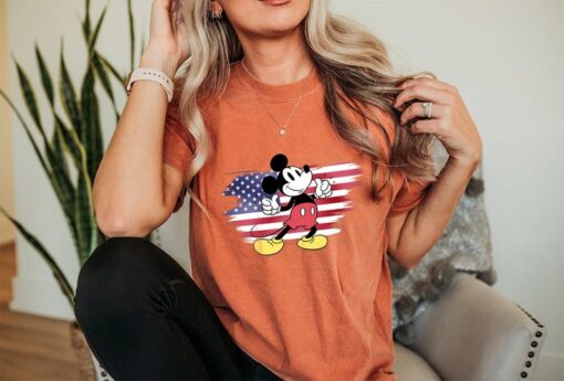 Mickey Mouse With American Flag Shirt, Disney Mickey Dad Shirt