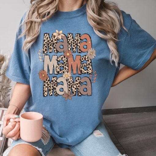 Comfort Colors® Leopard Mama Shirt, Flower Mama Shirt