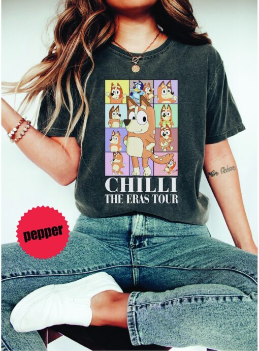 Bluey Chilli Eras Tour Shirt, Bluey Shirt, Bluey For Mom Gifts