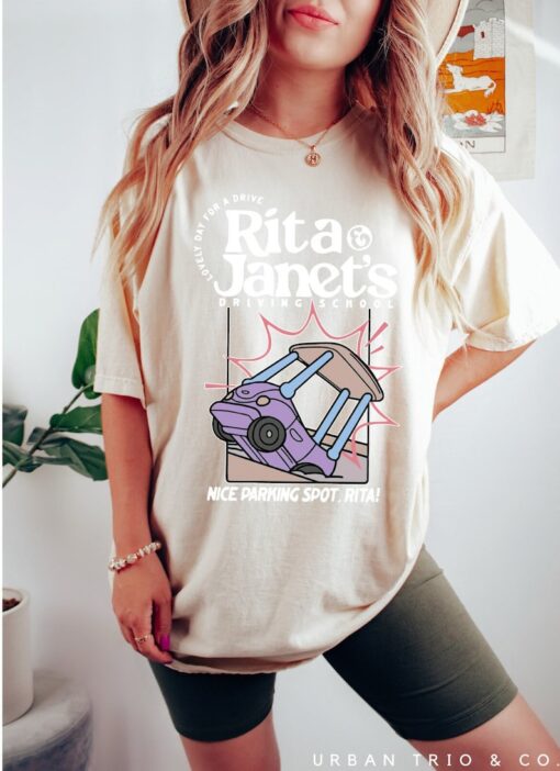 Rita and Janet's driving school shirt | here come the grannies shirt.