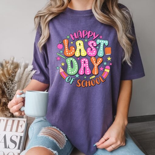 Comfort Colors® Happy Last Day Of School Tee, Retro Teacher Shirt