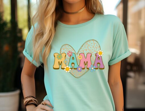 Heart Mama Shirt, Floral Heart Shirt For Mom, Mother's Day Shirt Gift