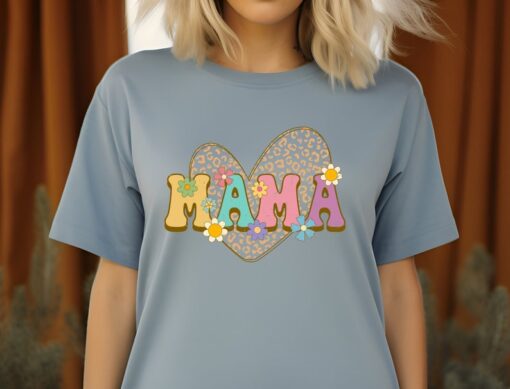 Heart Mama Shirt, Floral Heart Shirt For Mom, Mother's Day Shirt Gift