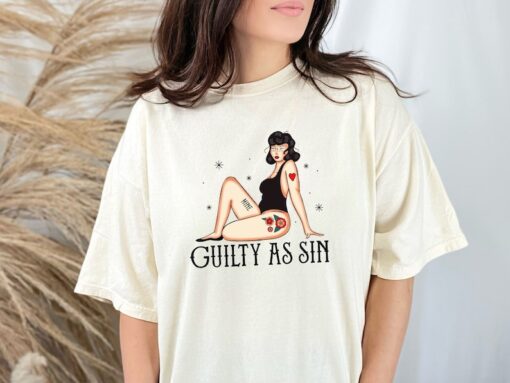 Guilty As Sin Tee Shirt, Comfort Colors Graphic Tee