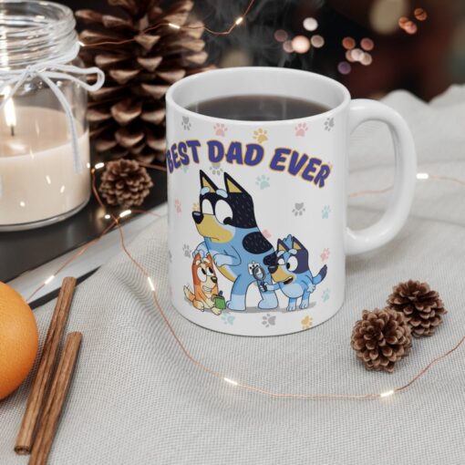 Bluey Best Dad Ever mug, Bluey Fathers day gift, bluey dad of 2 gift