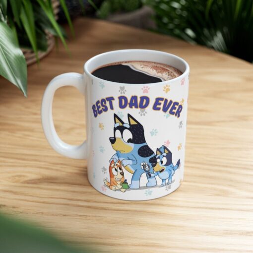 Bluey Best Dad Ever mug, Bluey Fathers day gift, bluey dad of 2 gift