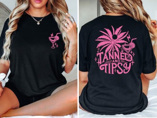 Tanned And Tipsy Shirt, Summer Vibes T-shirt