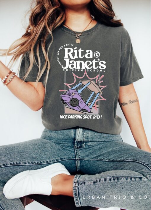 Rita and Janet's driving school shirt | here come the grannies shirt.