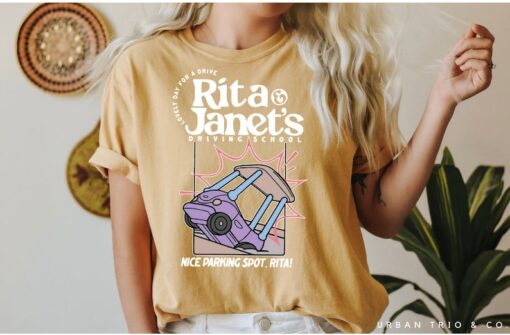 Rita and Janet's driving school shirt | here come the grannies shirt.