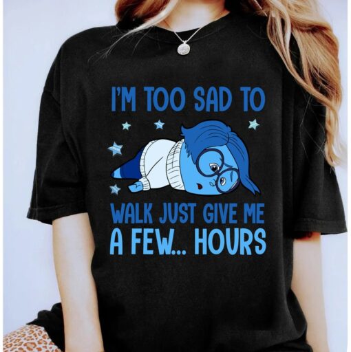 Disney Pixar Inside Out Sandness Too Sad To Walk T-shirt