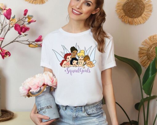 Disney Princess Shirt, Tinkerbell Ariel Belle Shirt, Squad Goals Shirt