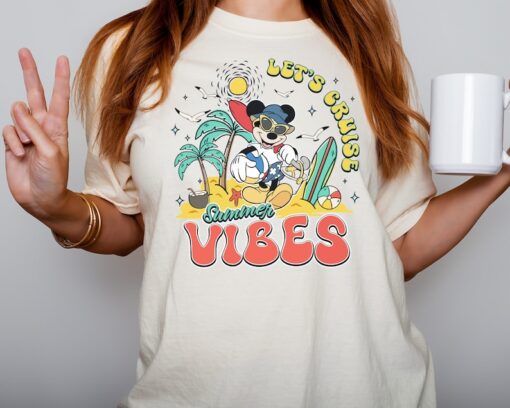 Disney Let's Cruise Shirt, Mickey Summer Vibes Shirt