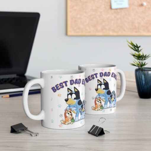 Bluey Best Dad Ever mug, Bluey Fathers day gift, bluey dad of 2 gift