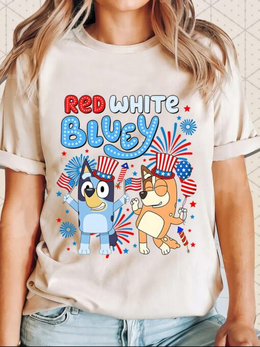 Retro Bluey 4th of July shirt