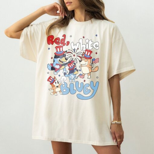 Red White Bluey Shirt, Bluey Fourth of July Shirt