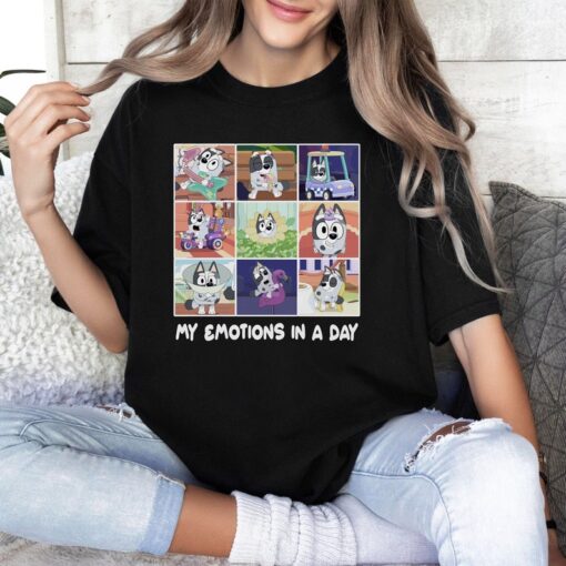 My Emotions In A Day Bluey Shirt, Bluey T-Shirt, Bluey Cute Shirt