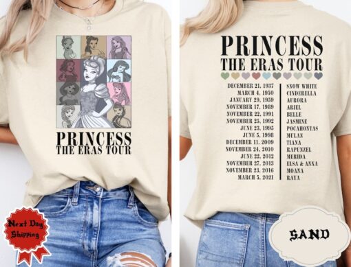 Princess Eras Tour Bella Canvas Shirt, Disney Princess Tour Tee