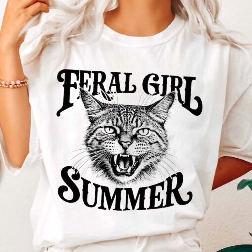 Feral Girl Summer Unisex Shirt, Unhinged Shirt, Funny Aunt Shirt