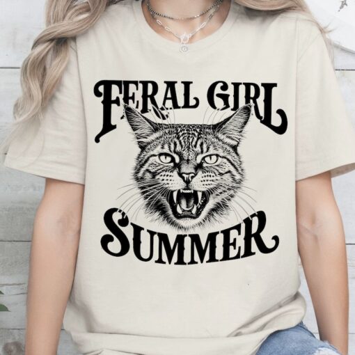 Feral Girl Summer Unisex Shirt, Unhinged Shirt, Funny Aunt Shirt