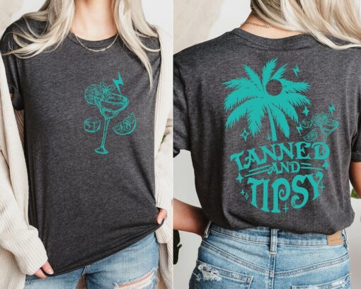 Tanned and Tipsy Shirt, Palm Tree Shirt, Summer Vacation Shirt