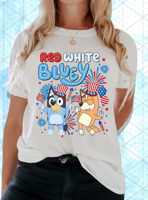 Retro Bluey 4th of July shirt