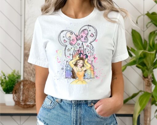 Belle Shirt, Watercolor Belle T-shirt, Beauty and Beast Belle Shirt