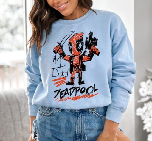 Marvel Deadpool 1 Dad Deadpool Sketch T-Shirt Father's Day