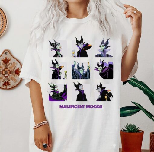 Disney Maleficent Moods Funny Horror Disney Family Matching Tee