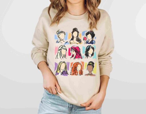 Disney Princess Sweatshirt | Princess Doodle Sweatshirt