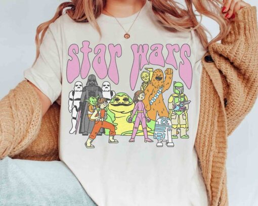 Star Wars Characters Group Psychedelic Group Poster T-Shirt