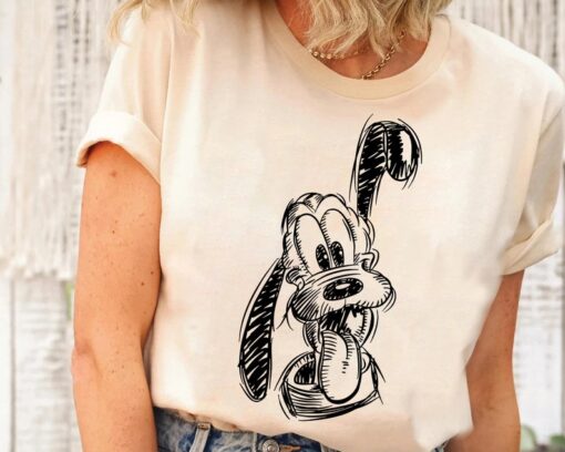 Disney Pluto Sketch Portrait Poster T-Shirt