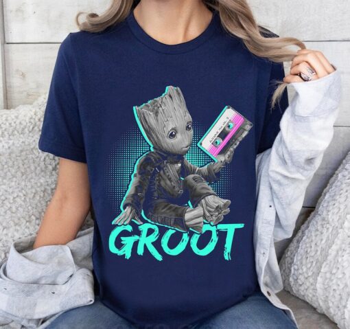 Baby Groot Love Music Cute Face Shirt