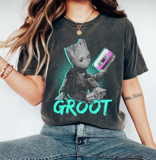 Baby Groot Love Music Cute Face Shirt