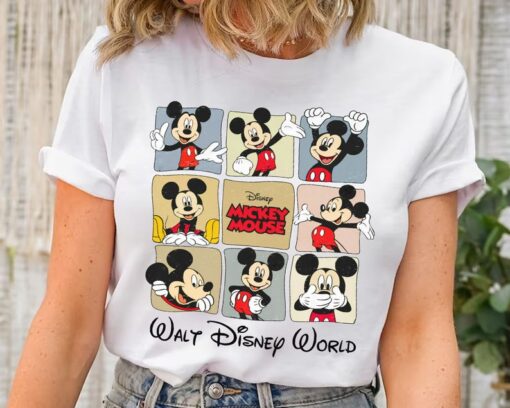 Cute Walt Disney World Mickey Mouse Emotion Retro Shirt