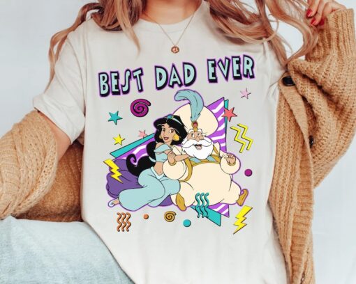 Disney Aladdin Best Dad Ever Jasmine & Sultan Retro 90s T-Shirt