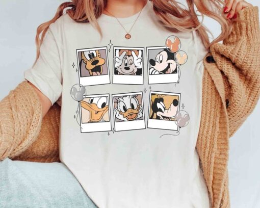 Disney Mickey Mouse & Friends Cute Photos Balloon Retro Shirt