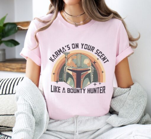 Star Wars Vintage Karma Is On Your Scent Bounty Hunter Shirt