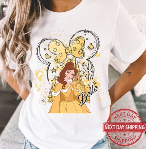 Cute Disney Belle Water Colors Shirt