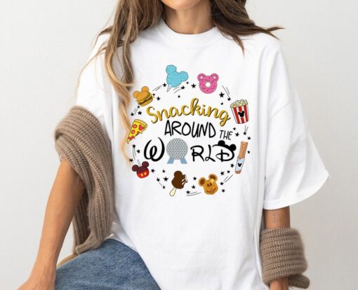 Snacking Around The World Shirt, Vintage Disneyland Family Trip Shirt