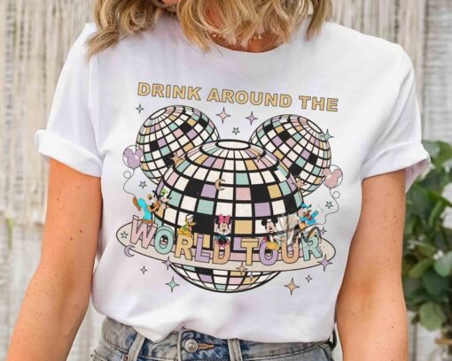 Vintage Drink Around The World Tour Mickey Disco T-shirt