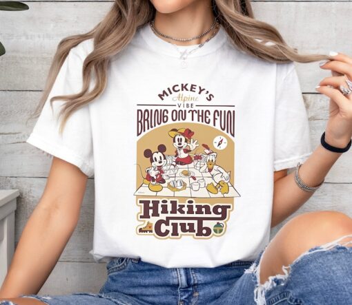 Disney Funny Mouse Mickey's Hiking Club Retro Shirt