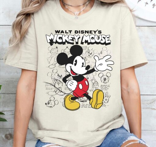 Disney Mickey And Friends Mickey Mouse Sketches T-Shirt