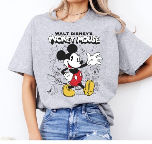 Disney Mickey And Friends Mickey Mouse Sketches T-Shirt