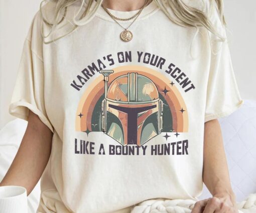 Star Wars Vintage Karma Is On Your Scent Bounty Hunter Shirt