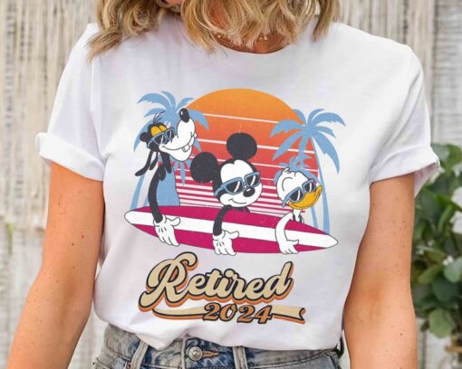 Retro Mickey and Friends Retired Summer Beach T-shirt