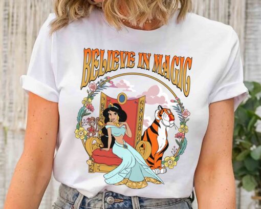 Vintage Jasmine Princess Believe In Magic Floral T-Shirt