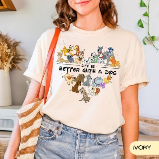 Comfort Colors Life Is Better With Dogs Shirt, Cute Disney T-shirt