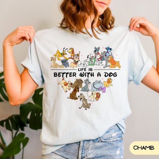 Comfort Colors Life Is Better With Dogs Shirt, Cute Disney T-shirt